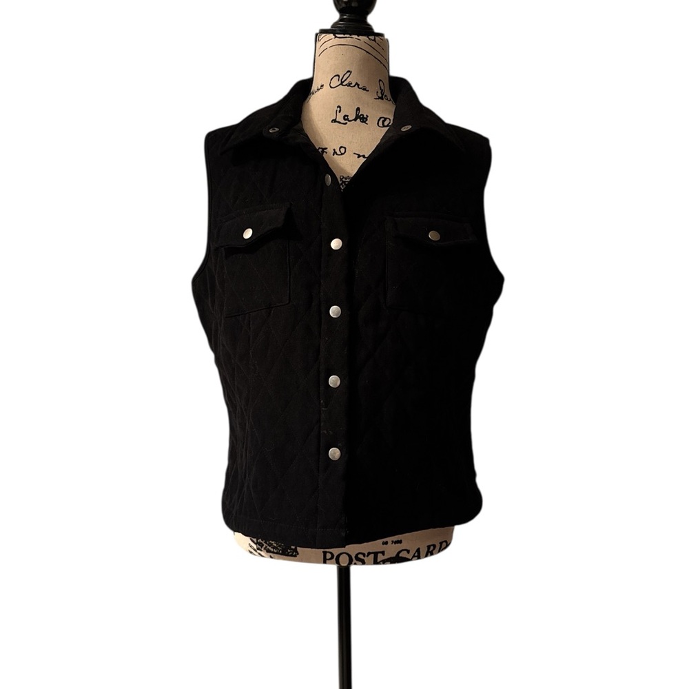 Casual Corner Annex Petite  Black Quilted Vest